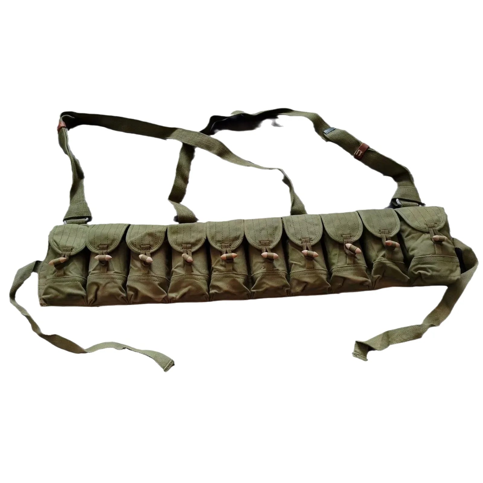 Gilet Tactique Rétro à 10 Poches en Toile, Style Militaire des Années 1970, 68 x 14 cm