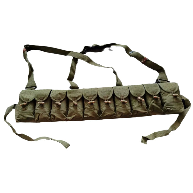 Gilet Tactique Rétro à 10 Poches en Toile, Style Militaire des Années 1970, 68 x 14 cm