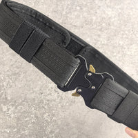 Ceinture Tactique Rembourrée Noire à Boucle Métallique, 130 cm, avec ou sans Mousquetons, vue 5