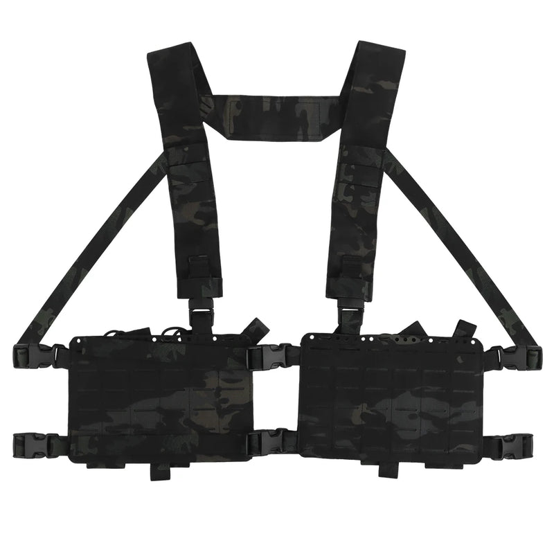 Gilet Tactique Chest Rig à Panneaux Latéraux Séparés, Découpe Laser MOLLE, Nylon, vue 8