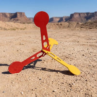 Cible Métallique Basculante en Acier Allié, Rouge et Jaune, 21 cm, vue 4