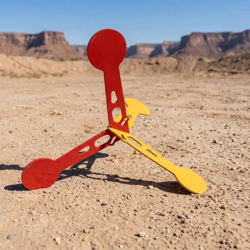 Cible Métallique Basculante en Acier Allié, Rouge et Jaune, 21 cm, vue 4