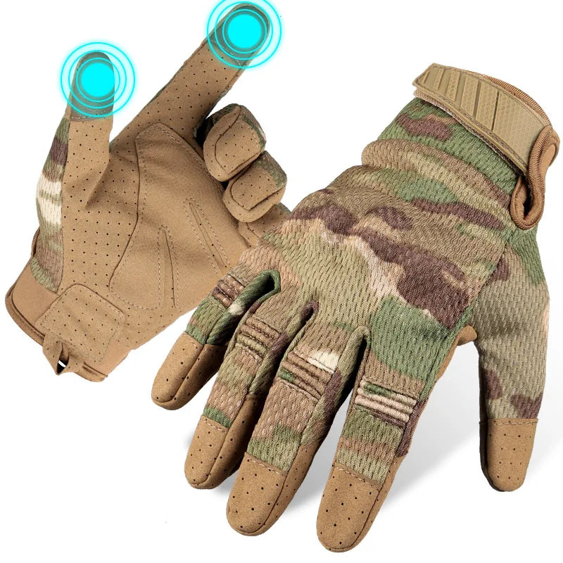Gants Tactiques Écran Tactile Doigts Complets en Nylon, 4 Coloris