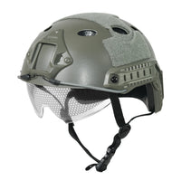 Casque Airsoft Tactique ABS avec Lunettes Intégrées et Rails Latéraux, vue 9