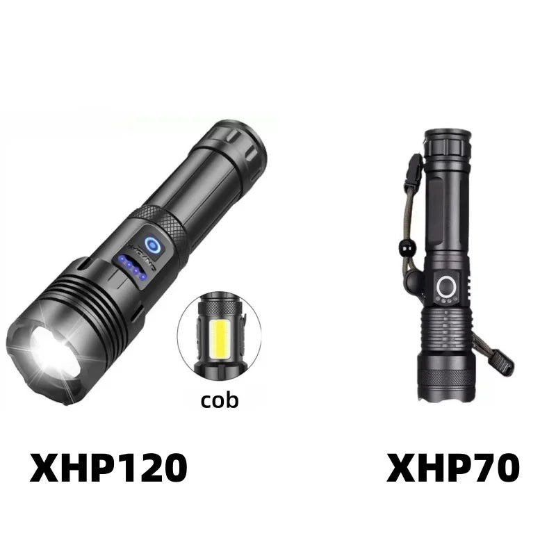 Lampe Tactique Rechargeable USB à Zoom en Aluminium, avec ou sans Batterie 26650, vue 6