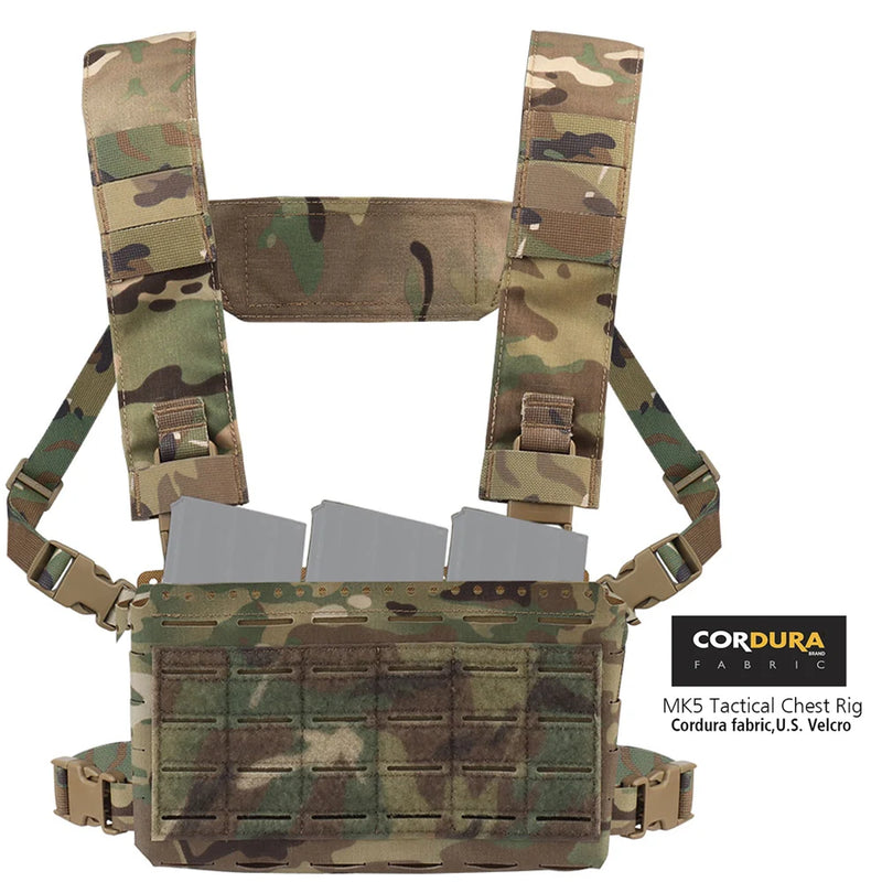 Gilet Tactique Chest Rig Compact MOLLE, Triple Porte-Chargeur Élastique, vue 2
