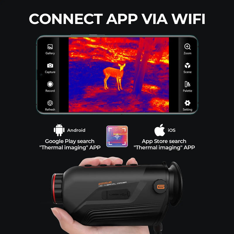 Monoculaire Thermique Portable 256×192 ou 384×288, Wi-Fi et Application, 6 Modes d'Image, vue 4