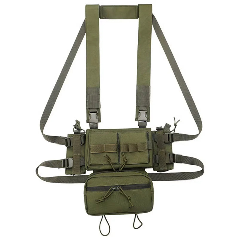 Gilet Tactique de Poitrine Modulable en Nylon 600D avec Poche Pendante Zippée, vue 14