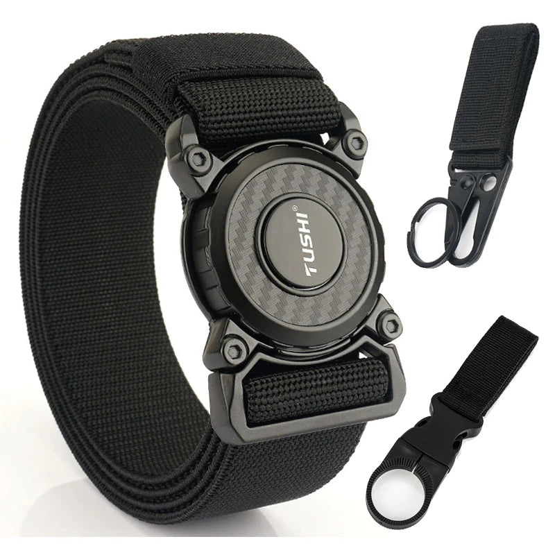 Ceinture Tactique Élastique Nylon, Boucle Rotative en Zinc, 125 cm, vue 11