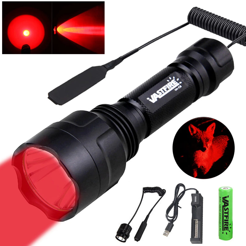 Lampe Tactique de Chasse LED Verte, Rouge ou Blanche, avec Interrupteur Déporté, vue 14