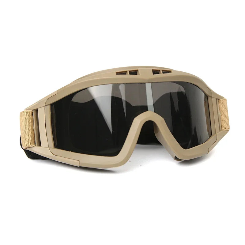 Lunettes de Protection Tactiques Anti-Buée, 1 ou 3 Verres, Noir, Vert ou Sable, vue 11
