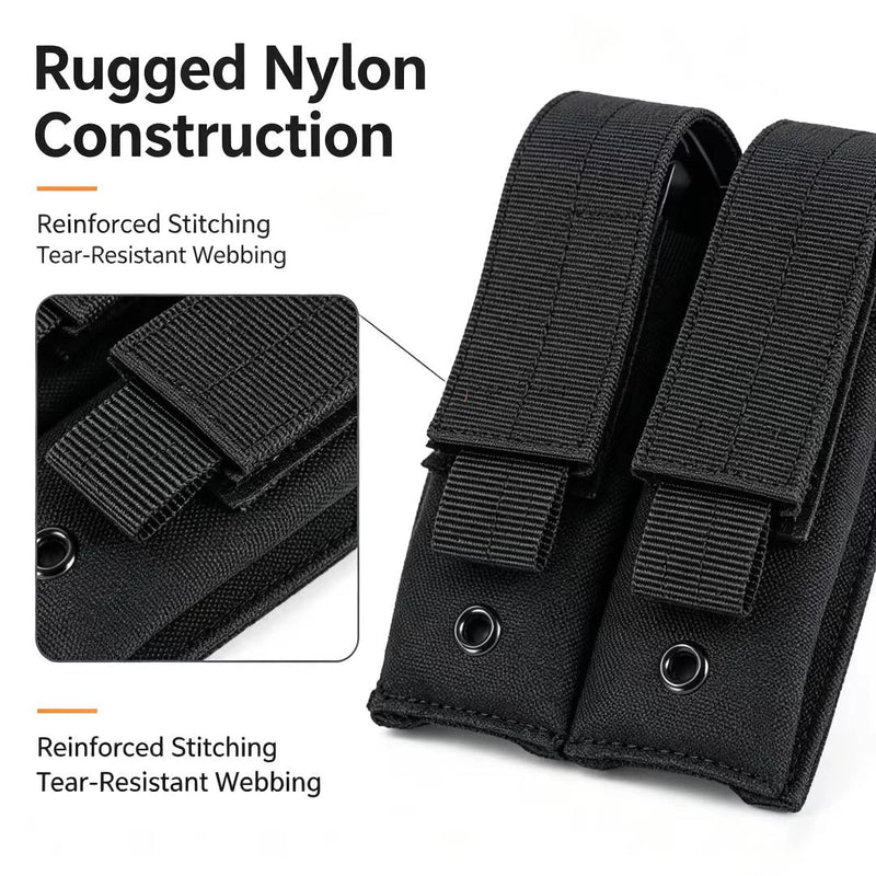 Porte-Chargeur Double MOLLE en Nylon pour Pistolet 9 mm et .40, vue 5