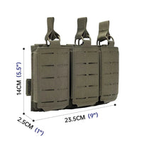 Porte-Chargeurs Triple MOLLE en Nylon pour Fusil, Découpe Laser, vue 2