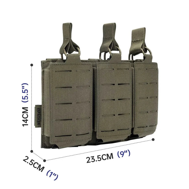 Porte-Chargeurs Triple MOLLE en Nylon pour Fusil, Découpe Laser, vue 2