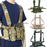 Gilet Tactique Chest Rig Léger en Nylon avec Quatre Porte-Chargeurs, Six Coloris, vue 2