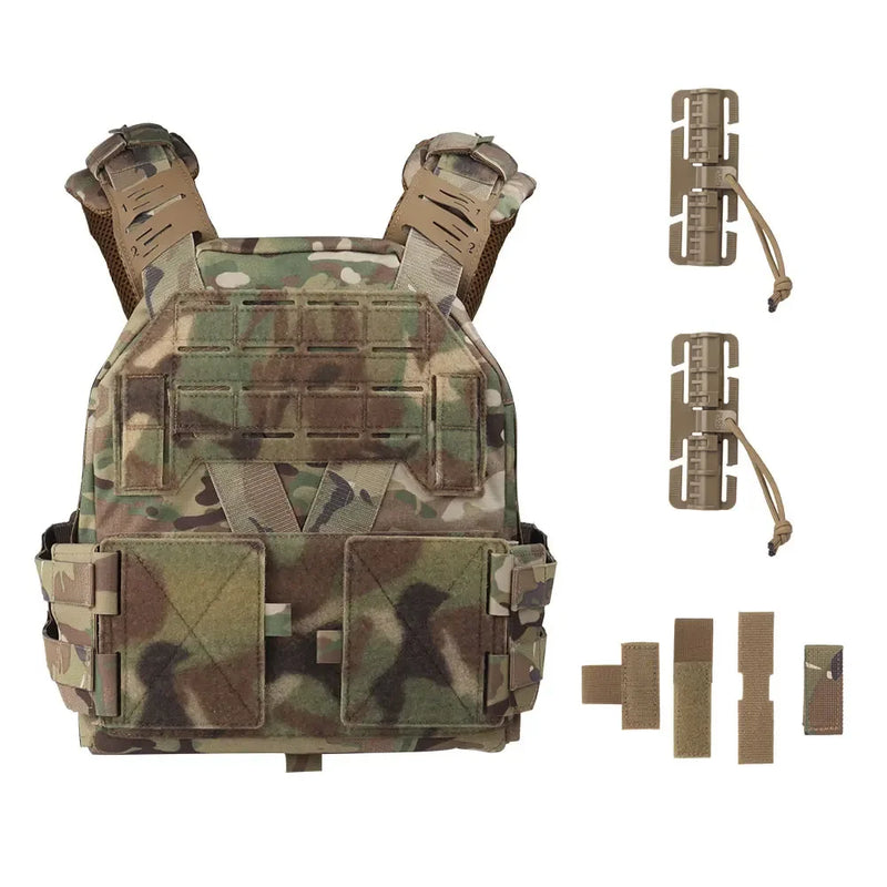 Gilet Tactique Porte-Plaques Léger en Nylon, Découpe Laser MOLLE, vue 11
