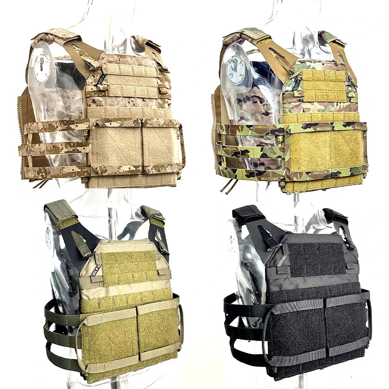 Gilet Tactique Porte-Plaques en Nylon 500D, Panneaux Latéraux MOLLE, vue 2