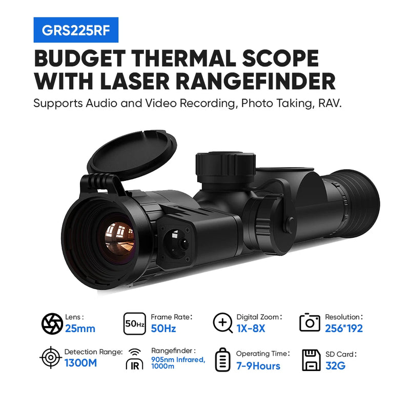 Lunette Thermique 256x192, Zoom 1-8x, Écran OLED, Télémètre Laser en Option, vue 8