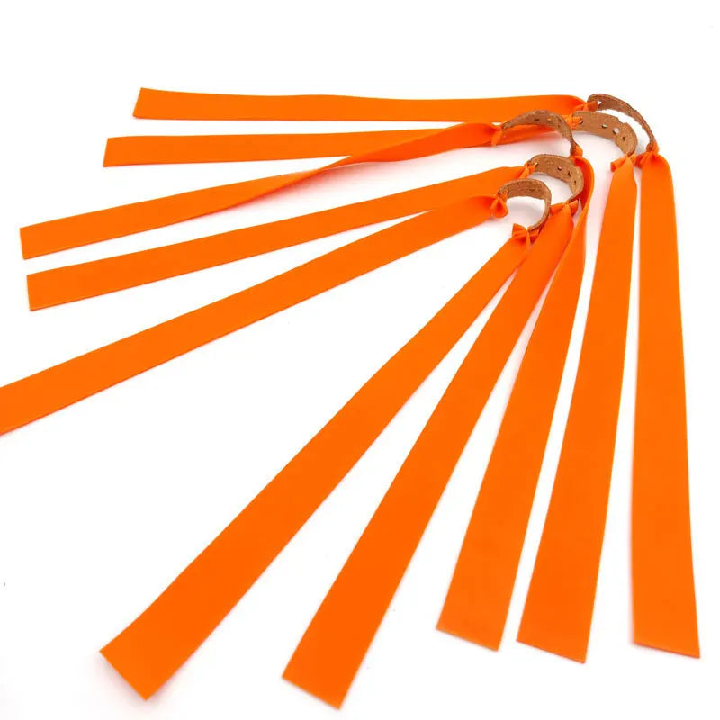 Élastiques de Lance-Pierre Plats Orange, 30 cm, 1,2 mm, avec Poche de Tir
