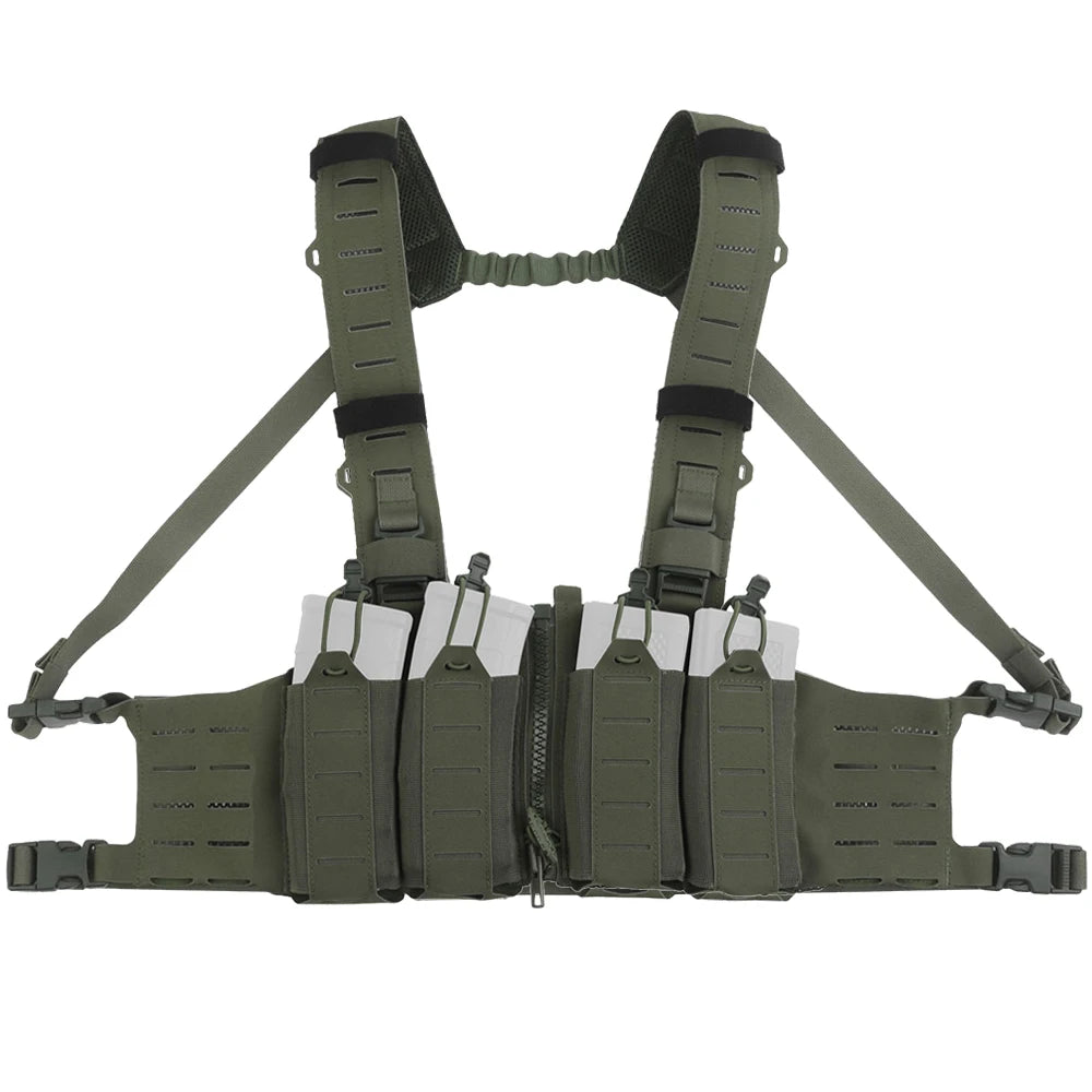 Gilet Tactique Chest Rig Léger à Quatre Porte-Chargeurs M4, AR et AK, 30 x 24 cm