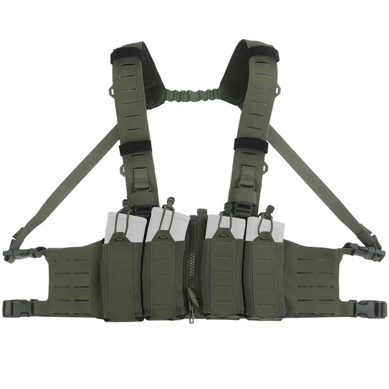 Gilet Tactique Chest Rig Léger à Quatre Porte-Chargeurs M4, AR et AK, 30 x 24 cm
