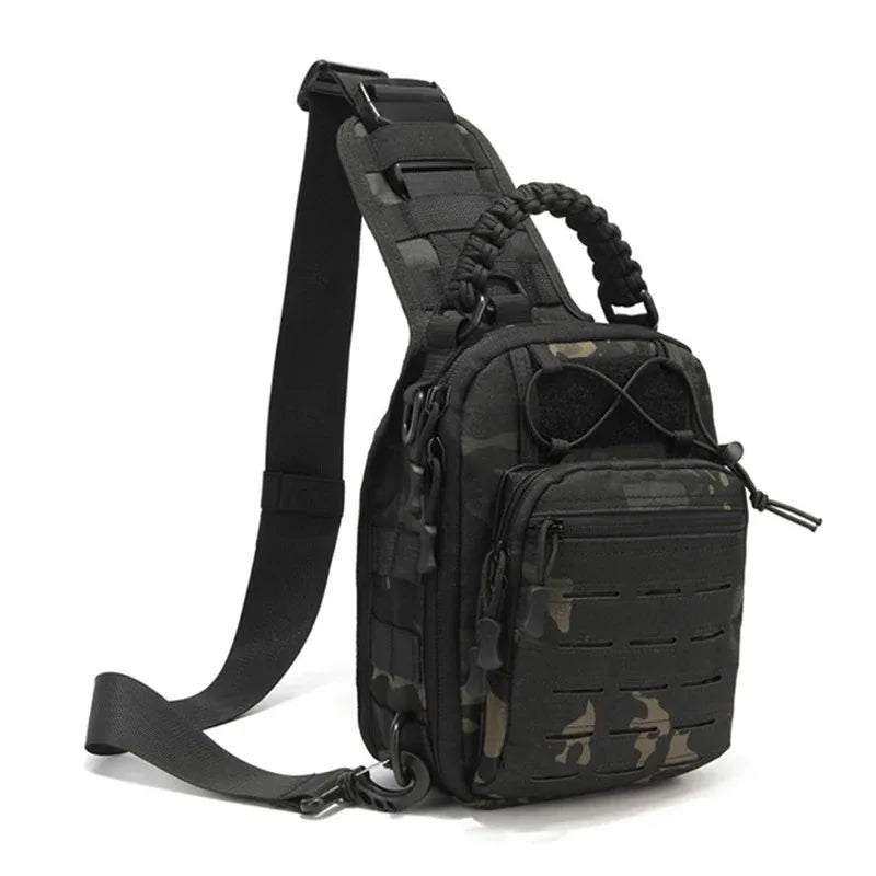 Sac Bandoulière Tactique à Découpe Laser MOLLE, Poignée Tressée, 7 Coloris, vue 6