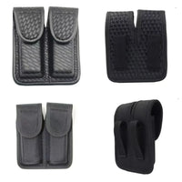 Porte-Chargeur Double pour Pistolet, Finition Tressée ou Nylon, Ceinture de 50 à 58 mm