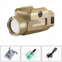 Lampe Tactique Rechargeable 800 Lumens pour Rail Picatinny 20 mm, USB-C, Noire ou Sable, vue 7