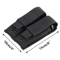 Porte-Chargeur Pistolet Double MOLLE Noir à Rabats Amovibles, 15 x 10 cm, vue 5