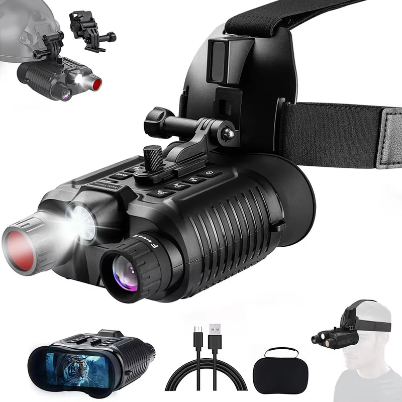 Jumelles de Vision Nocturne 4K à Fixer sur Casque ou Bandeau, Écran 8,9 cm