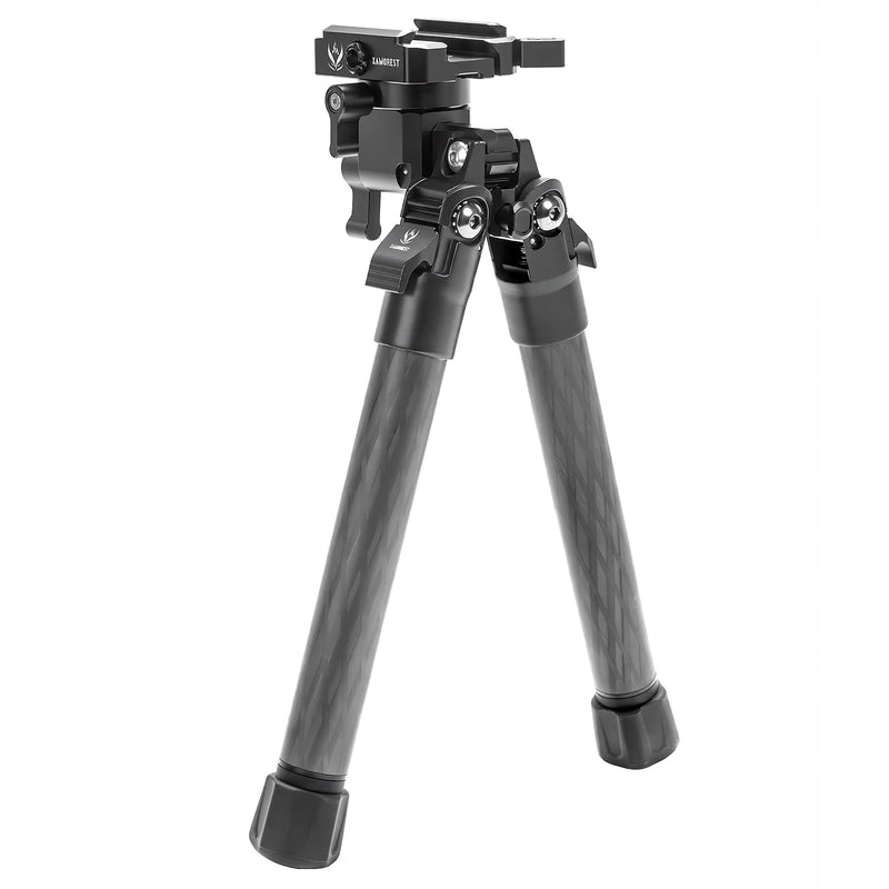 Bipied en Fibre de Carbone à Fixation Rapide, Jambes Télescopiques 24,5 à 52,5 cm, Noir ou Beige Sable