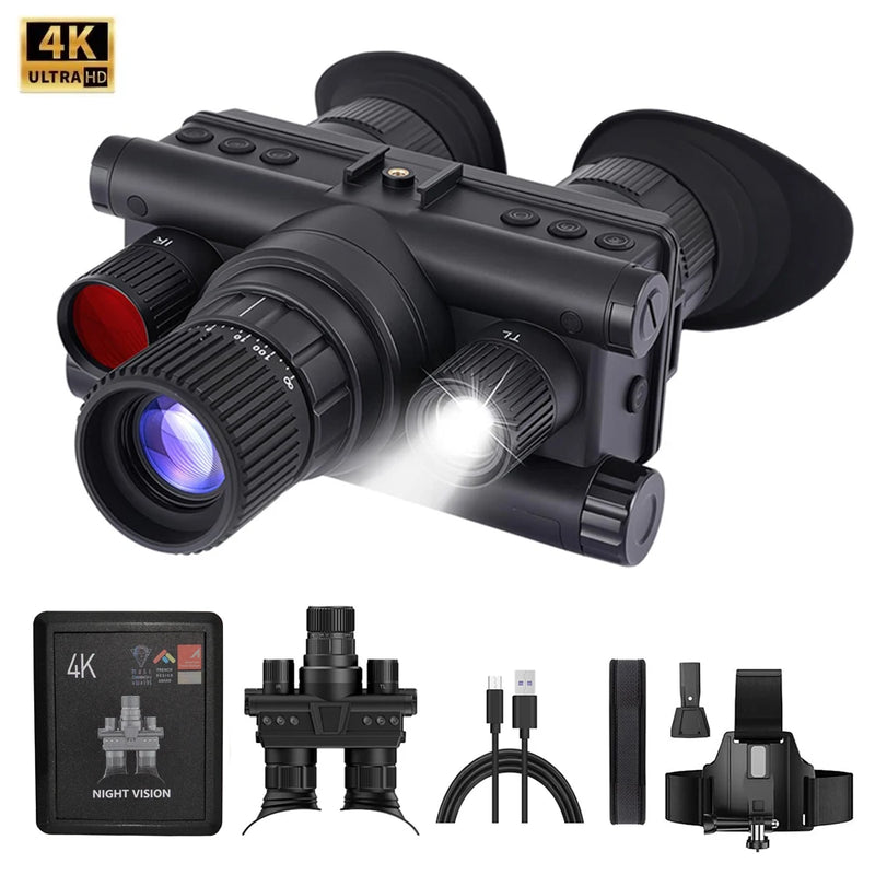Jumelles de vision nocturne frontales avec lampe tactique et zoom numérique 8x