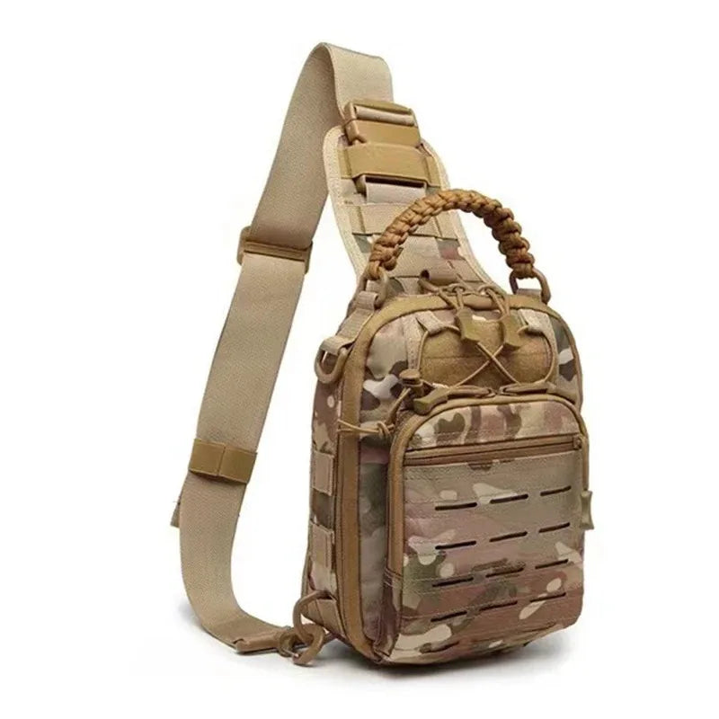 Sac Bandoulière Tactique à Découpe Laser MOLLE, Poignée Tressée, 7 Coloris, vue 7