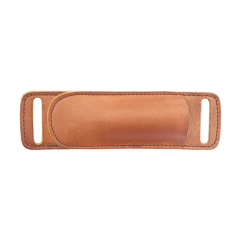 Étui Couteau Pliant en Cuir de Vachette, Port Horizontal à la Ceinture, 17,5 x 5 cm, 4 Coloris, vue 6