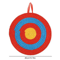 Cible Paille Tir à l'Arc 40 cm, 4 Anneaux, avec Cordon de Suspension