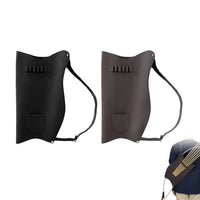 Carquois de Dos en Cuir Microfibre, Passants à Flèches, Bretelle Réglable, Noir ou Marron