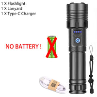 Lampe Tactique Rechargeable USB à Zoom en Aluminium, avec ou sans Batterie 26650, vue 10