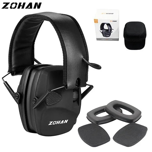 Casque Anti-Bruit de Tir Électronique avec Coussinets de Rechange, Noir ou Vert, vue 6