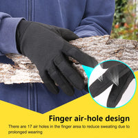 Gants Tactiques de Travail en Nylon Stretch, Paume Antidérapante, Noir ou Vert Armée, S à XL, vue 4