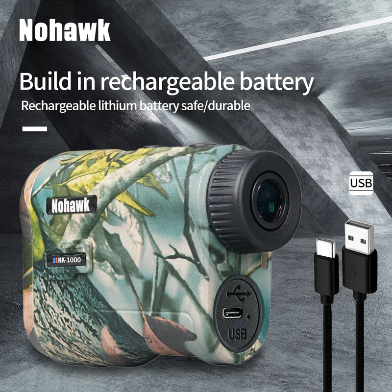 Télémètre de Chasse Camouflage 6x, 600 ou 1000 m, Mode Balayage, Mémoire, Recharge USB, vue 2