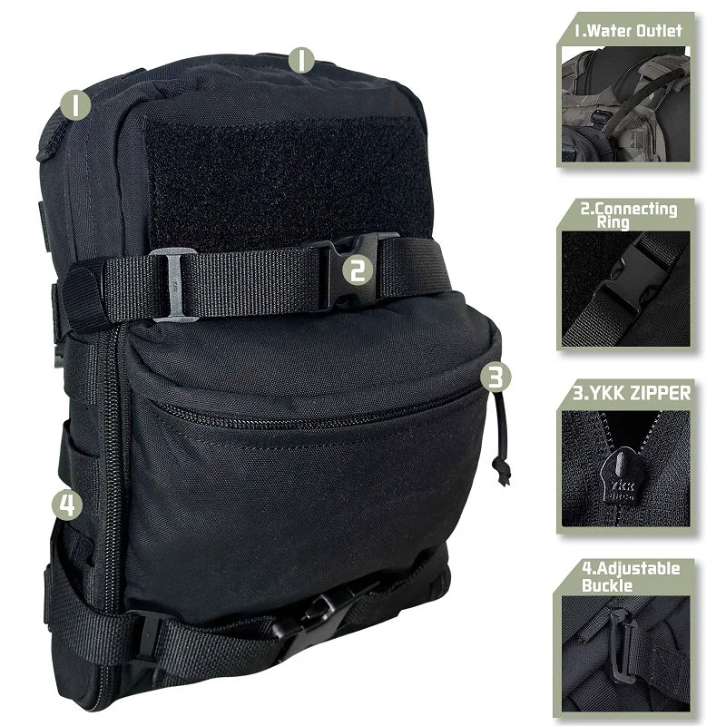 Sac d'Hydratation MOLLE 2 L en Nylon 500D pour Gilet Tactique, Sept Coloris, vue 9