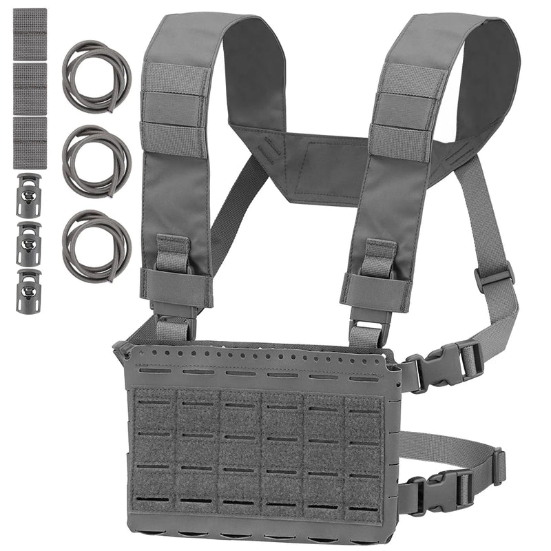Gilet Tactique Chest Rig Compact MOLLE, Triple Porte-Chargeur Élastique, vue 9