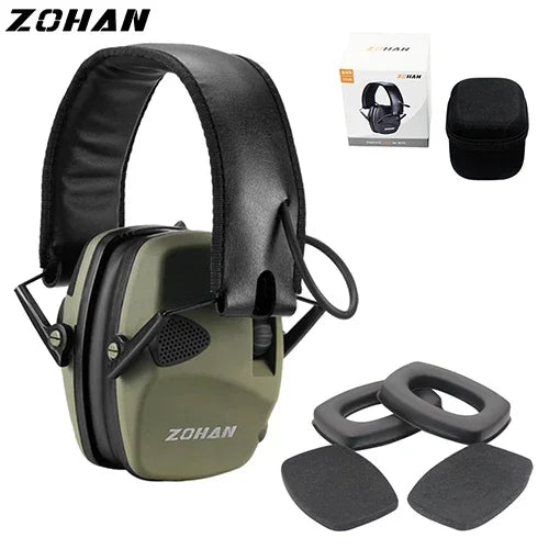 Casque Anti-Bruit de Tir Électronique avec Coussinets de Rechange, Noir ou Vert, vue 7