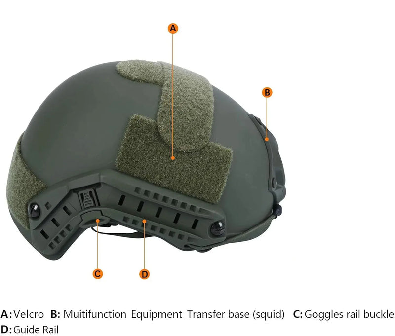 Casque Airsoft Type FAST en ABS, 560 g, Rails Latéraux et Support Frontal, vue 5
