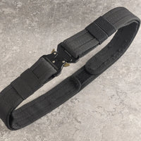 Ceinture Tactique Rembourrée Noire à Boucle Métallique, 130 cm, avec ou sans Mousquetons, vue 6