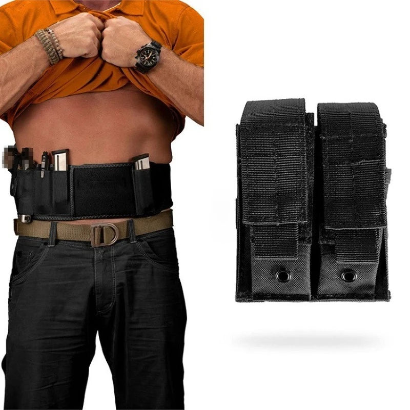Porte-Chargeur Double MOLLE en Nylon pour Pistolet 9 mm et .40