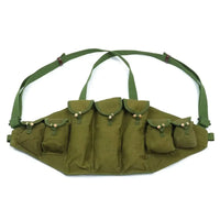 Gilet Tactique de Poitrine 7 Poches à Rabat en Toile Oxford Vert pour Chargeurs Type 56, 25 x 62 cm