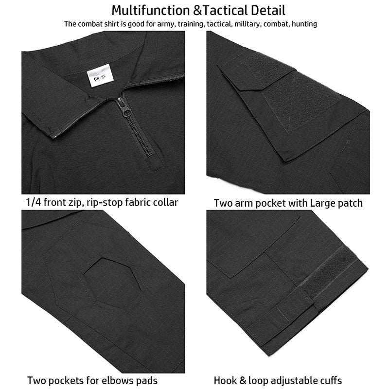 Chemise de Combat Ripstop à Col Montant et Demi-Zip, Homme, 5 Coloris, vue 4