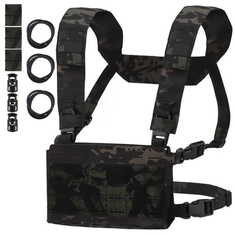 Gilet Tactique Micro Chest Rig à Découpe Laser MOLLE avec Triple Porte-Chargeur, vue 10