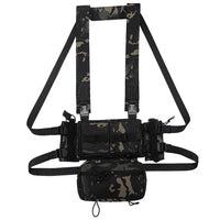 Gilet Tactique de Poitrine Modulable en Nylon 600D avec Poche Pendante Zippée, vue 12